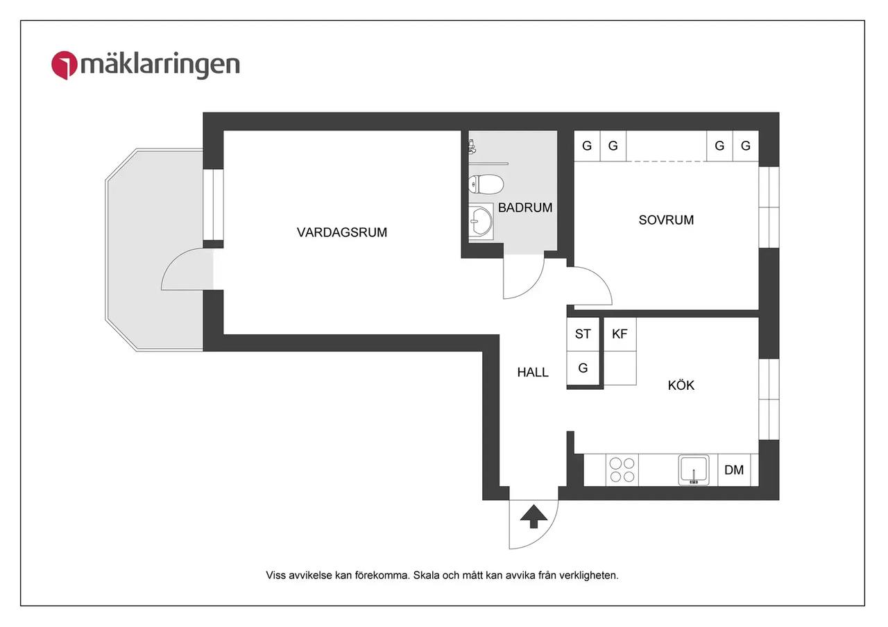Floor plan for Bomansgatan 22B