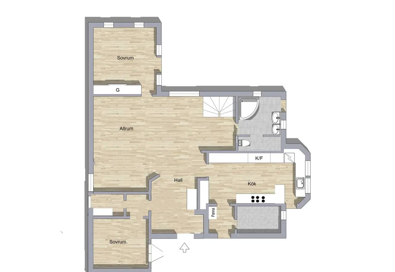 Floor plan for Trångets Södra väg 38