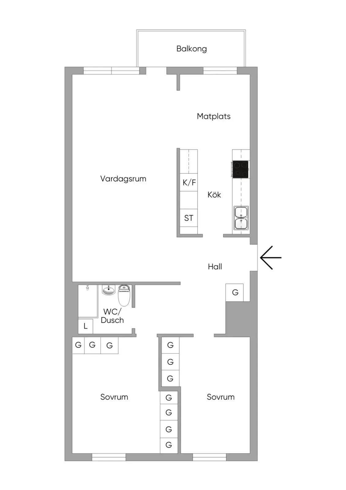 Floor plan for Stenvinkelsgatan 15