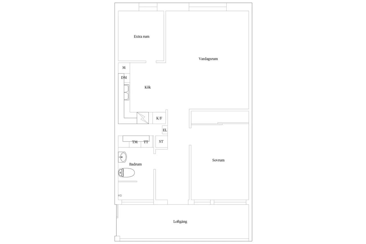 Floor plan for Karl Johansgatan 15B