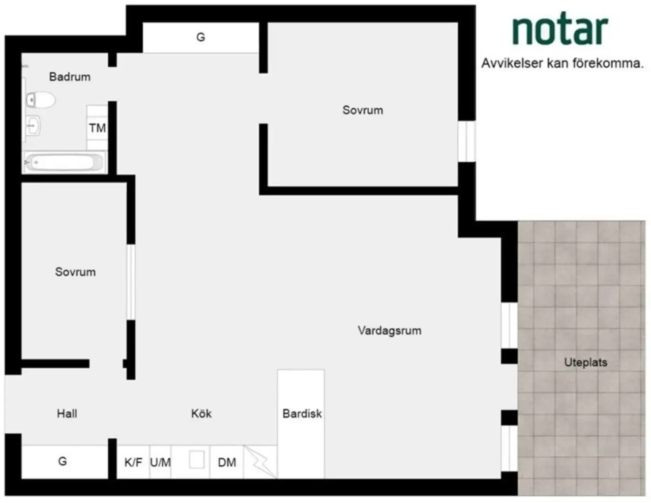 Planritning för Sjöbjörnsvägen 66D