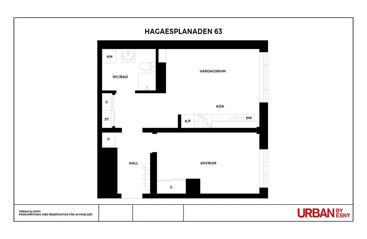 Planritning för Hagaesplanaden 63