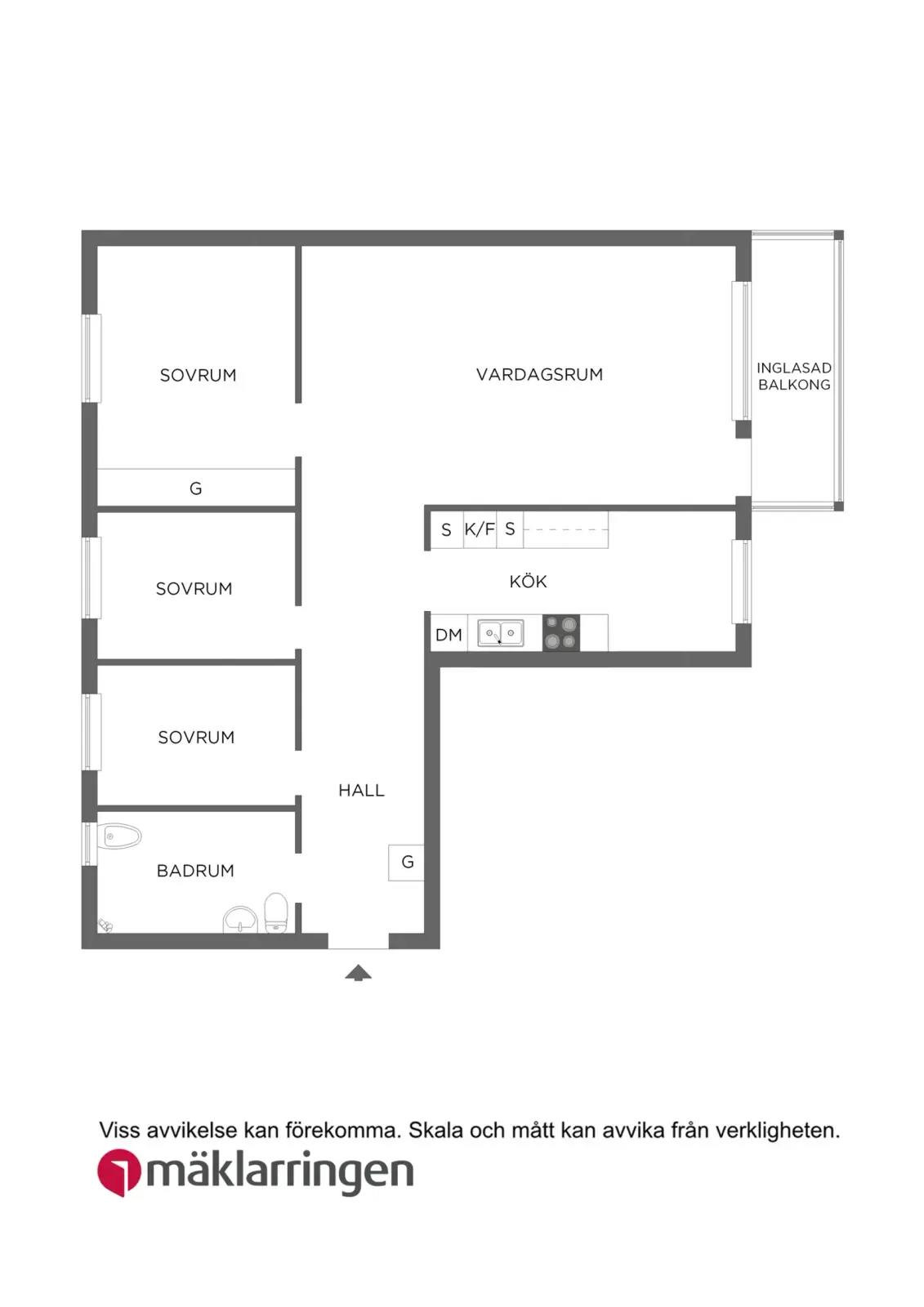 Floor plan for Åkervägen 8