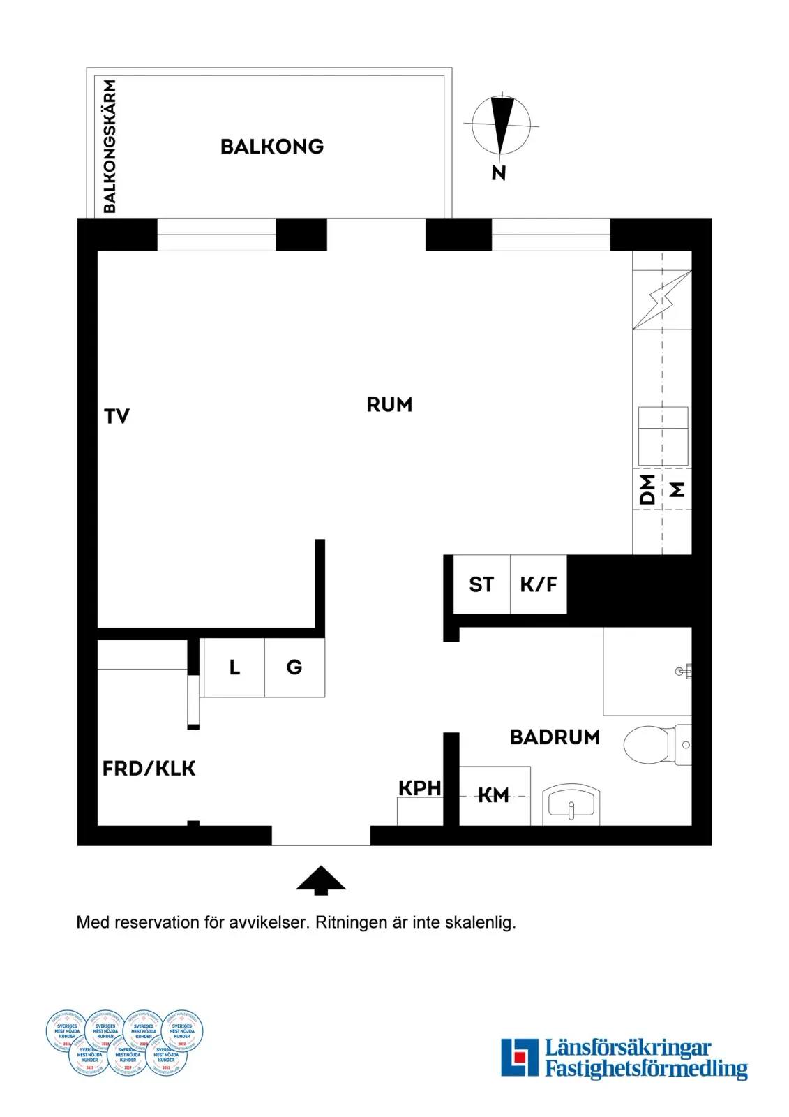 Planritning för Solnavägen 13A