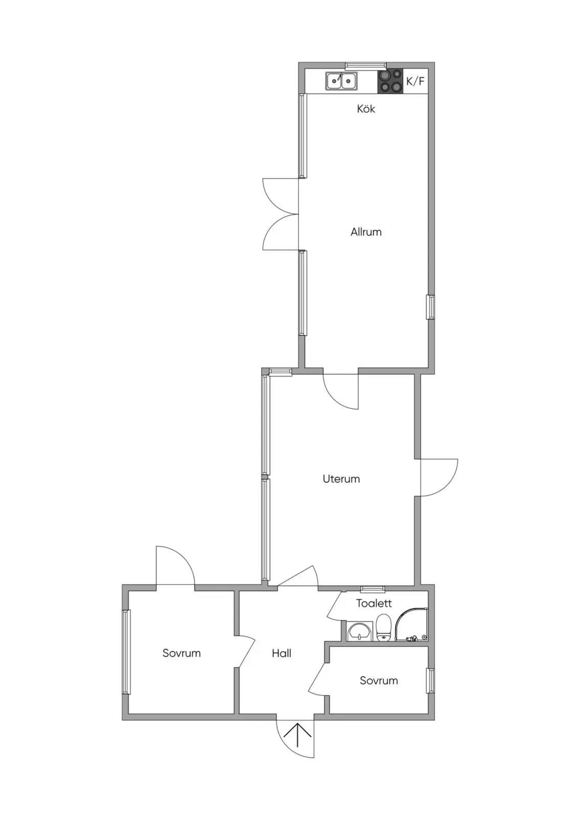 Floor plan for Fjädervägen 8