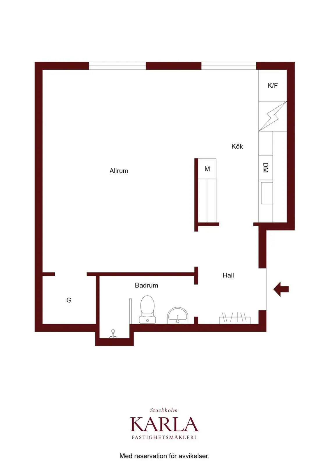 Floor plan for Birger Jarlsgatan 104E