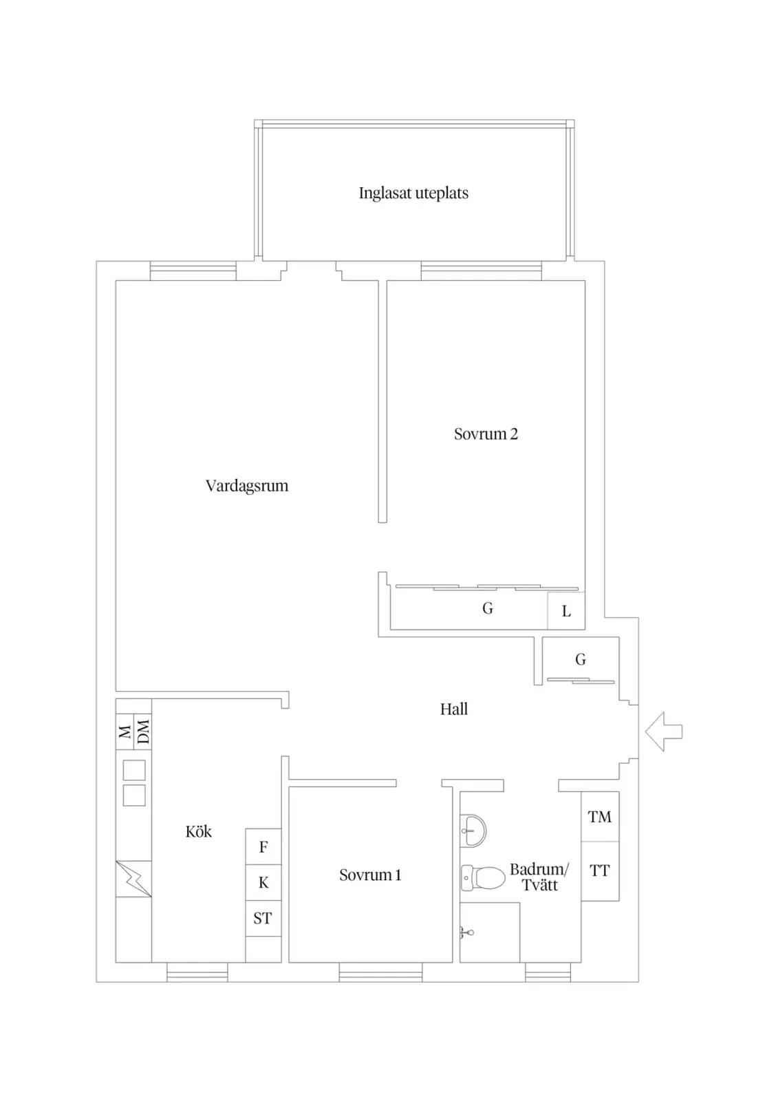 Floor plan for Hyllie Boulevard 7B