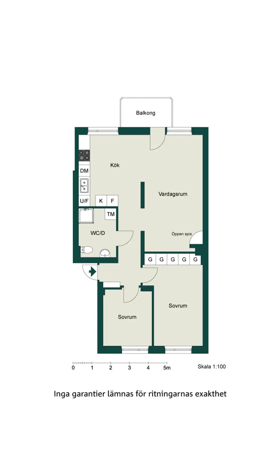 Floor plan for Frejagatan 8C