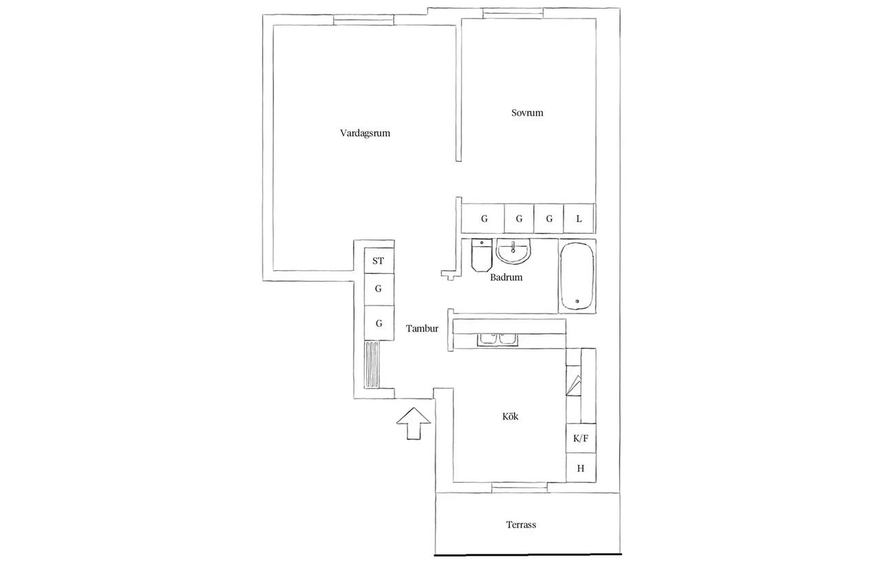 Planritning för Viktoriagatan 12A