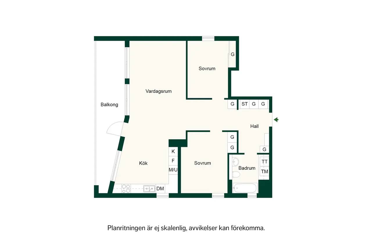 Floor plan for Rorgängargatan 15B