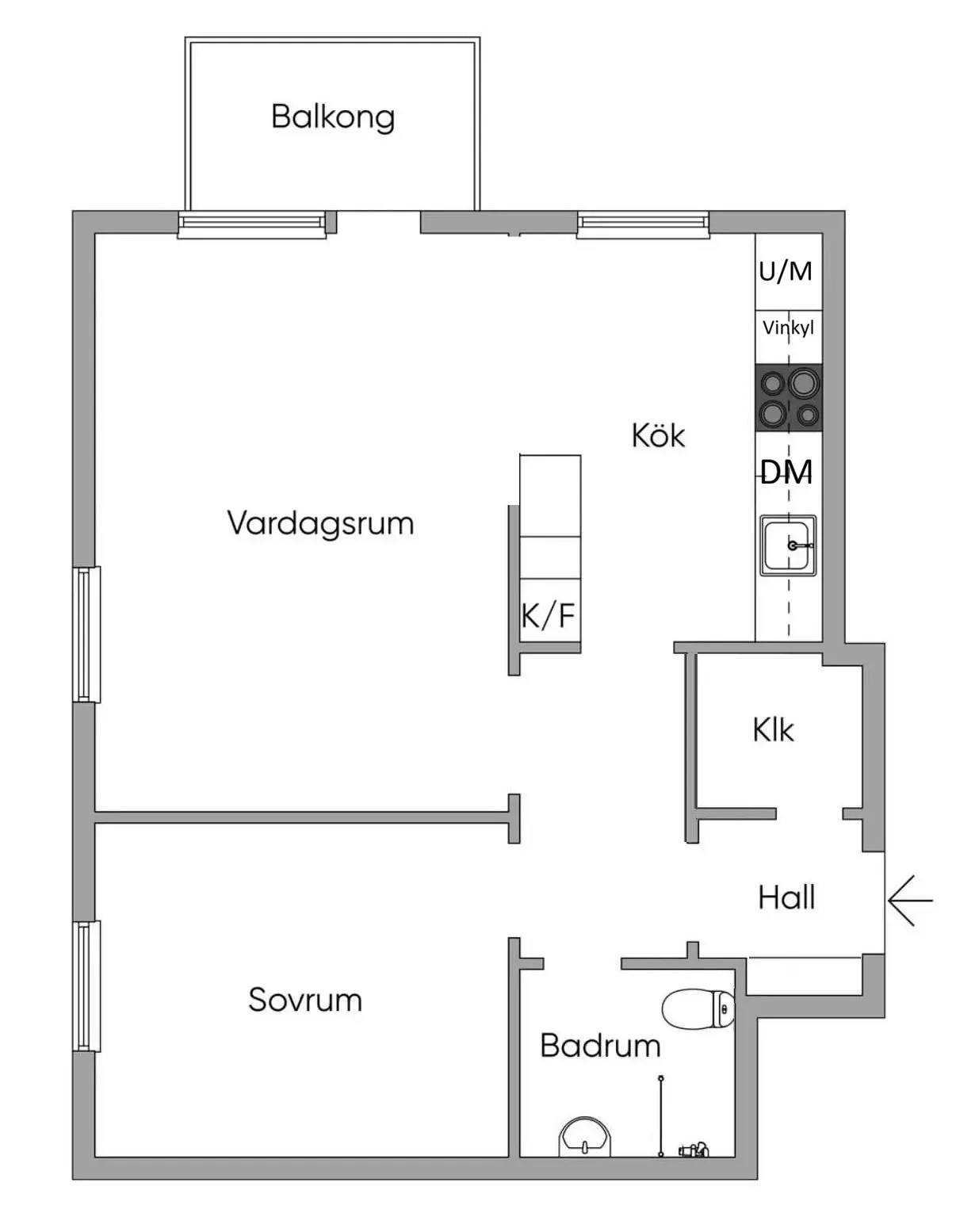 Planritning för Åsvägen 3