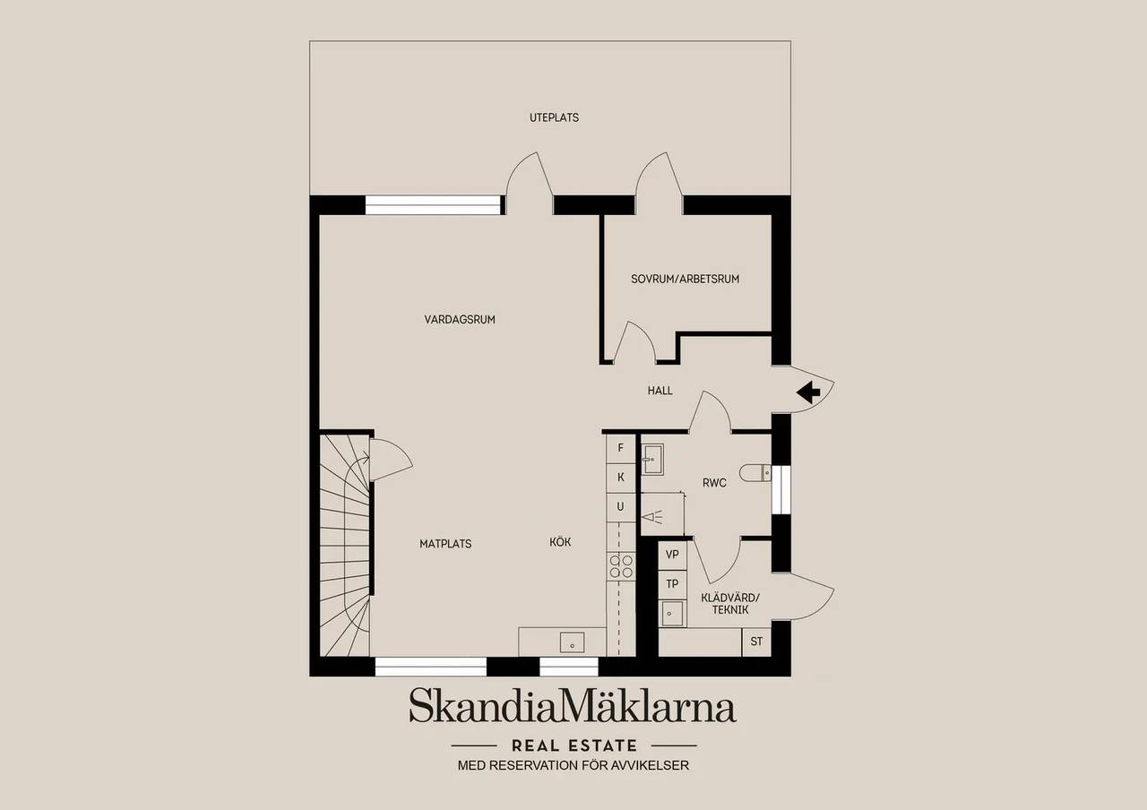 Planritning för Rusthållarvägen 24B