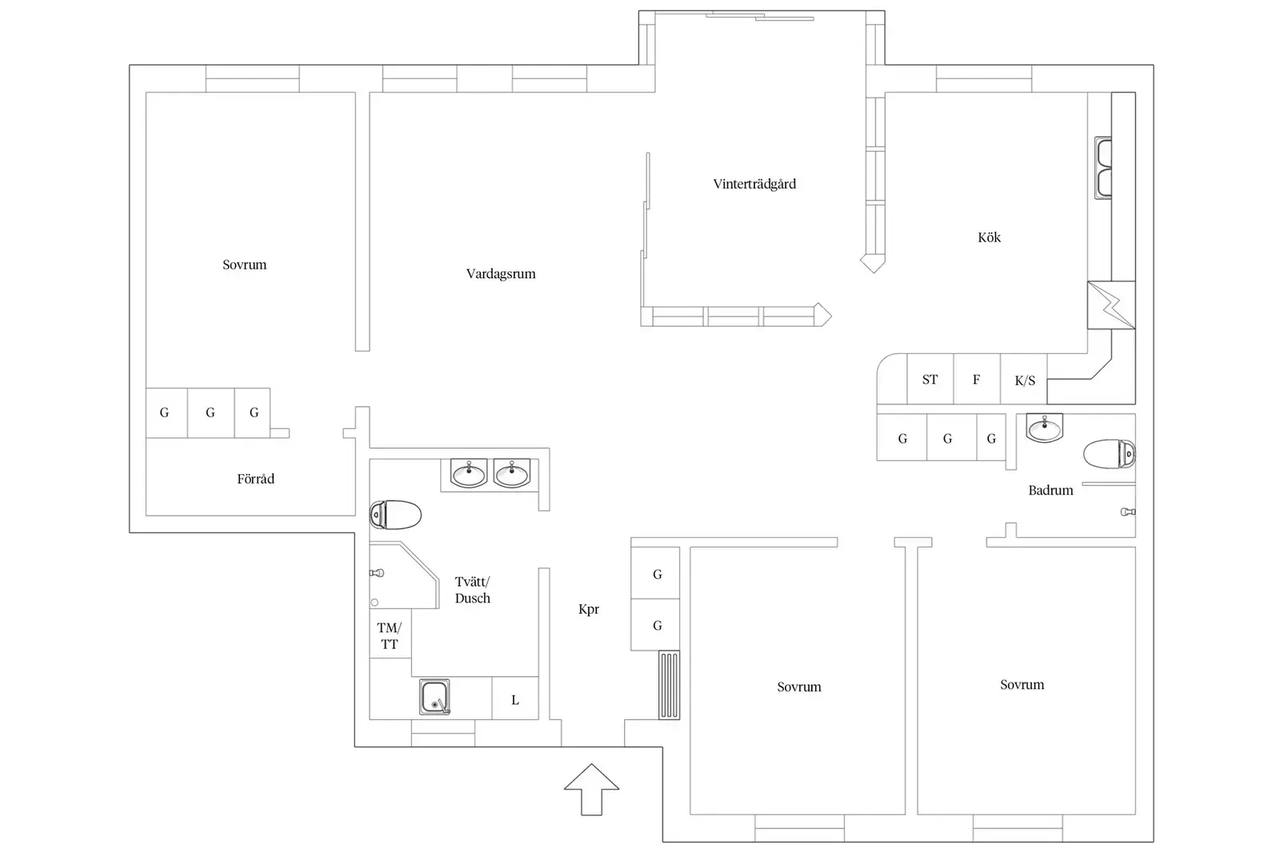 Floor plan for Sunamans väg 18