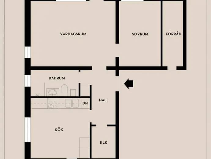 Planritning för Mörtviksvägen 68B