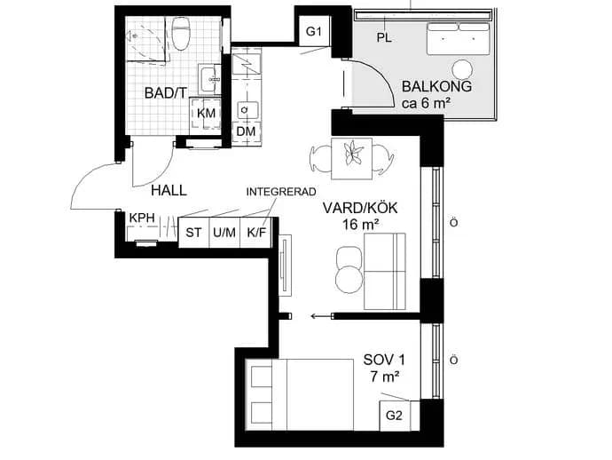 Floor plan for Solnavägen