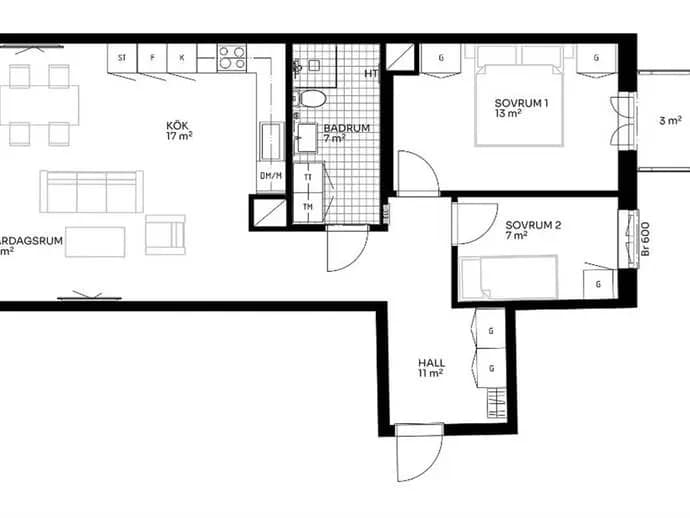 Floor plan for Sylvangatan 2