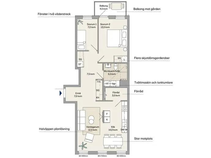 Floor plan for Boulevarden 16