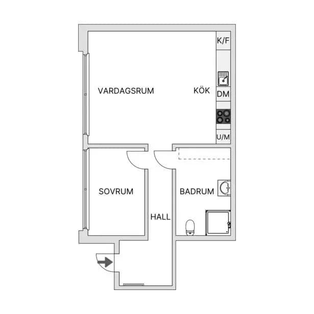 Floor plan for Vårbergsvägen 189e