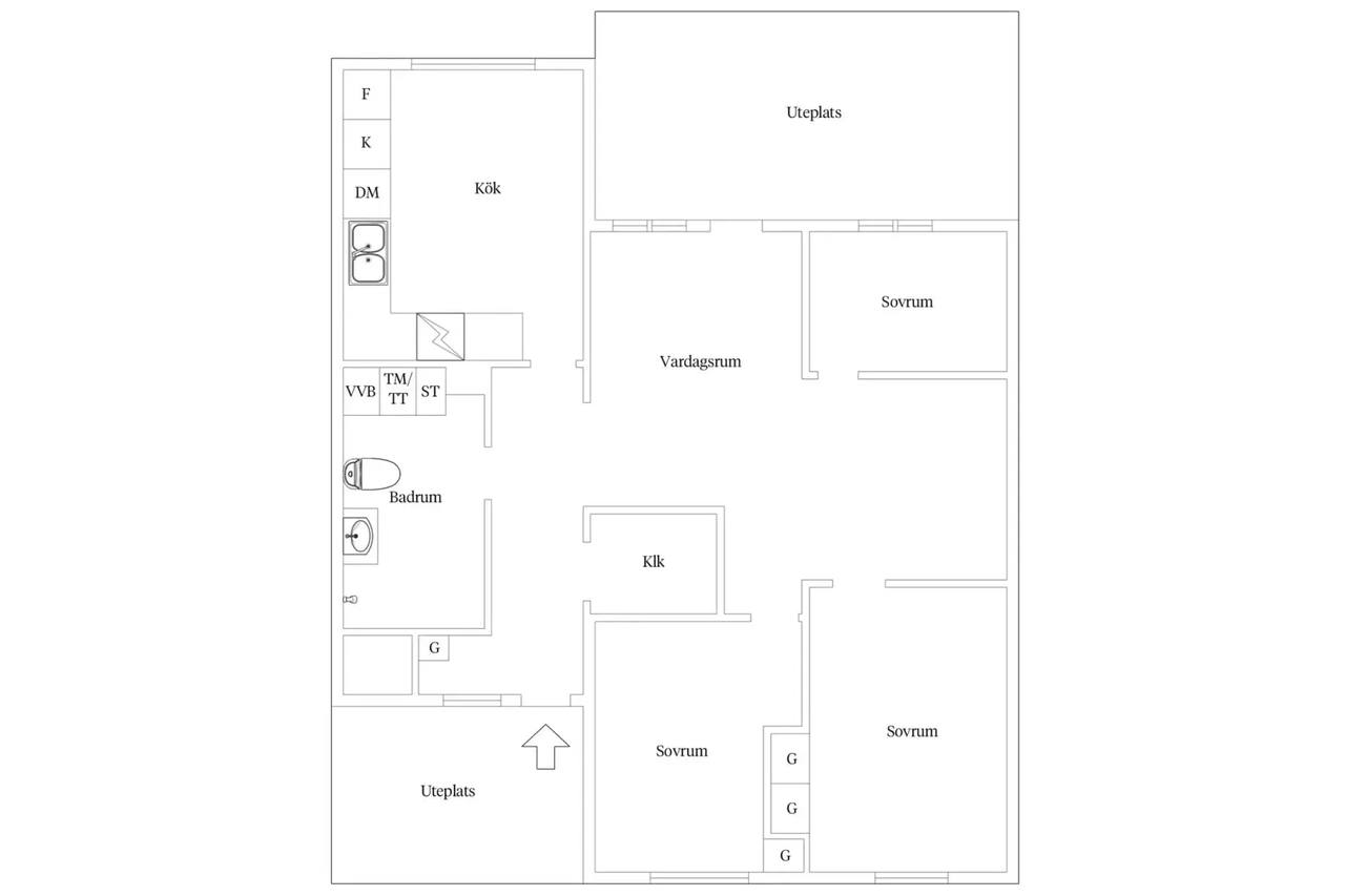 Floor plan for Järnbrotts prästväg 7 D