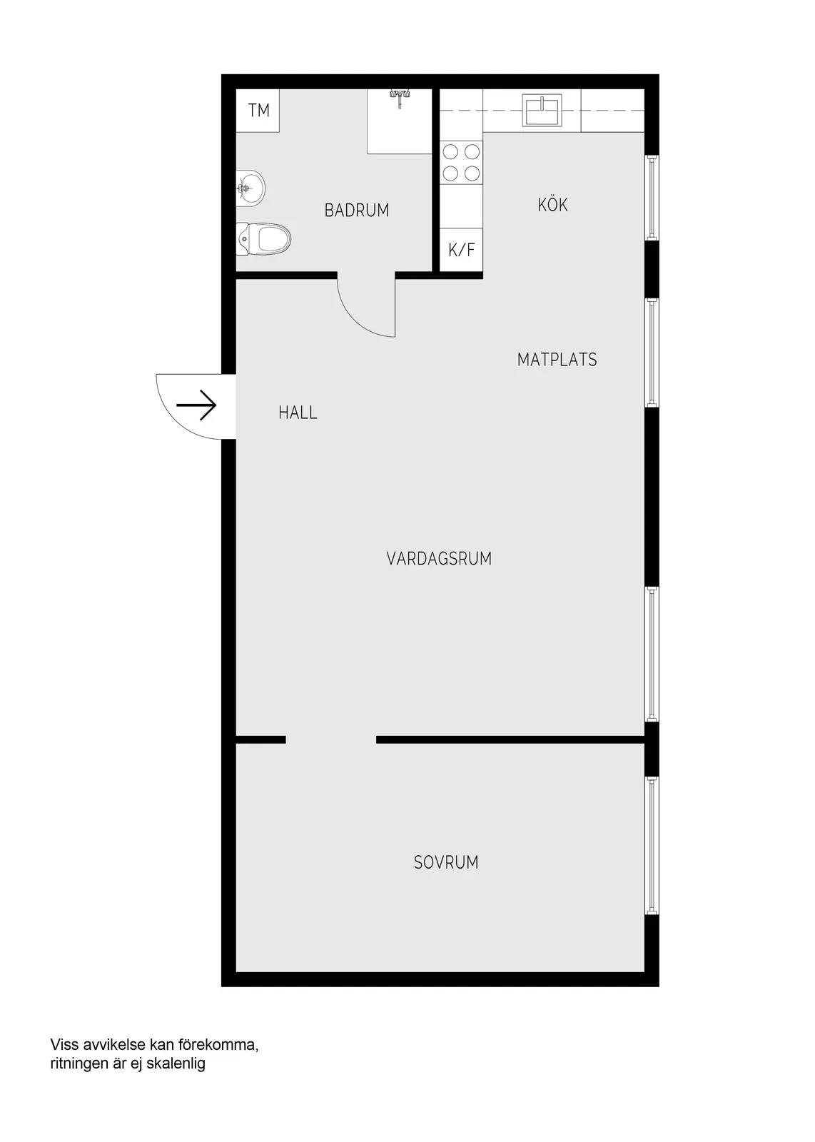 Planritning för Klarabergsvägen 3a