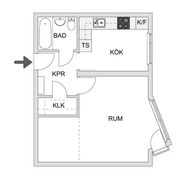 Floor plan for Åsgatan 32C