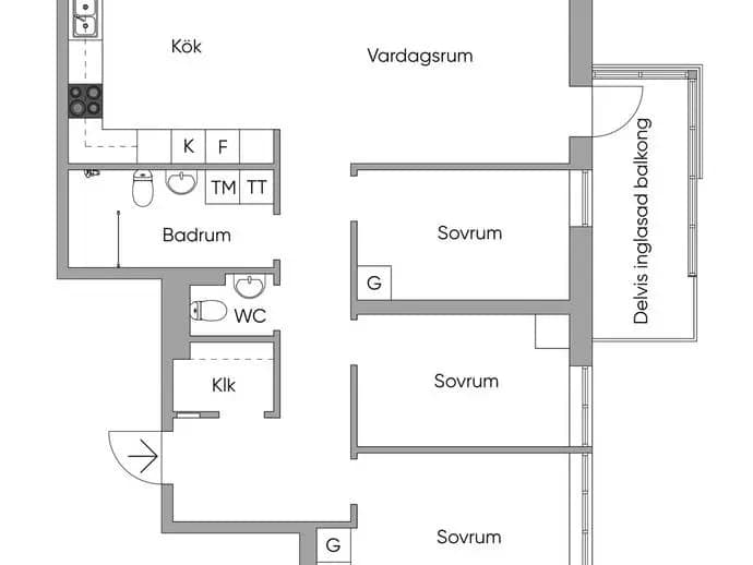 Planritning för Kanalvägen 4