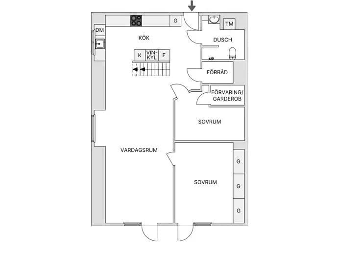 Floor plan for Videvägen 2