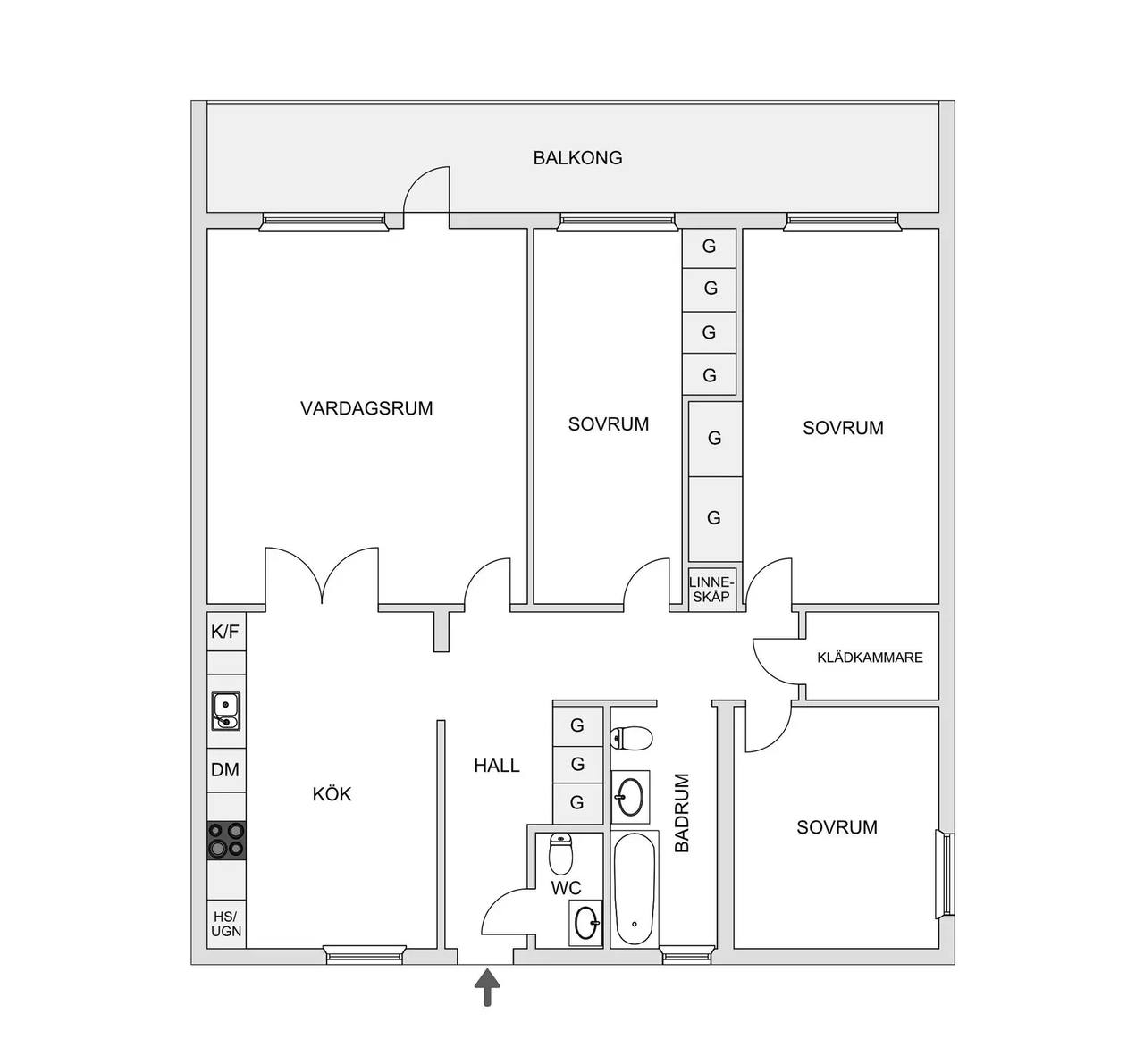 Floor plan for Torggatan 4C