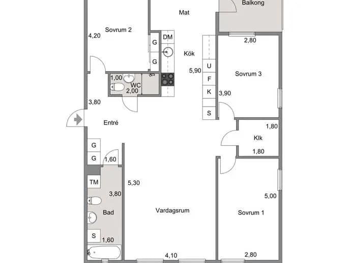 Planritning för Knektegårdsgatan 59A