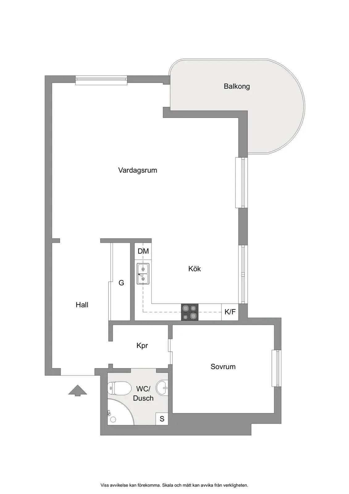 Floor plan for Klostervägen 5B