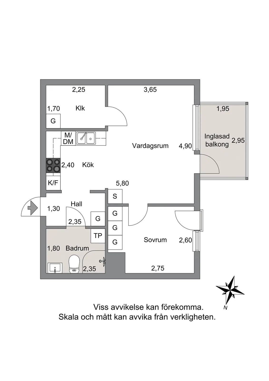 Planritning för Åby allé 7