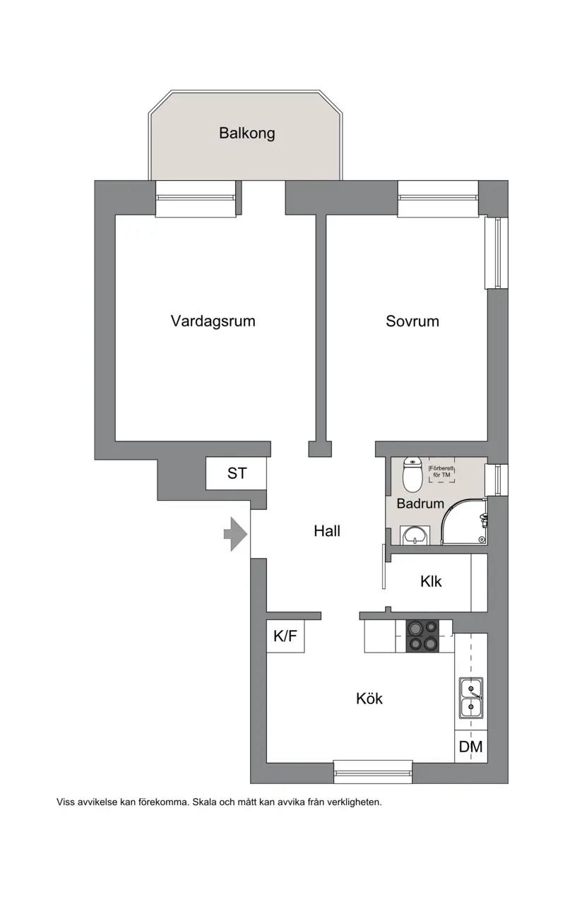 Planritning för HAGA PARKGATA 15D