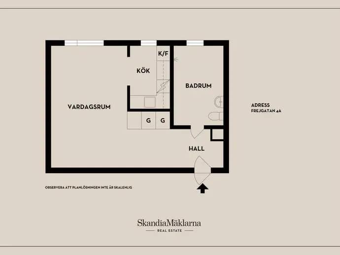 Floor plan for Frejgatan 4A