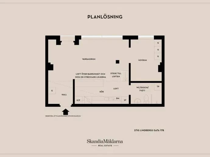 Floor plan for Stig Lindbergs gata 17B