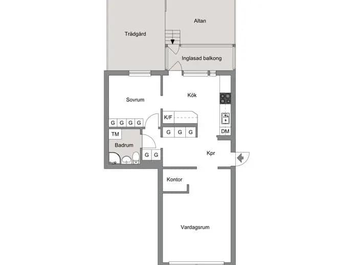 Floor plan for Hugingatan 32