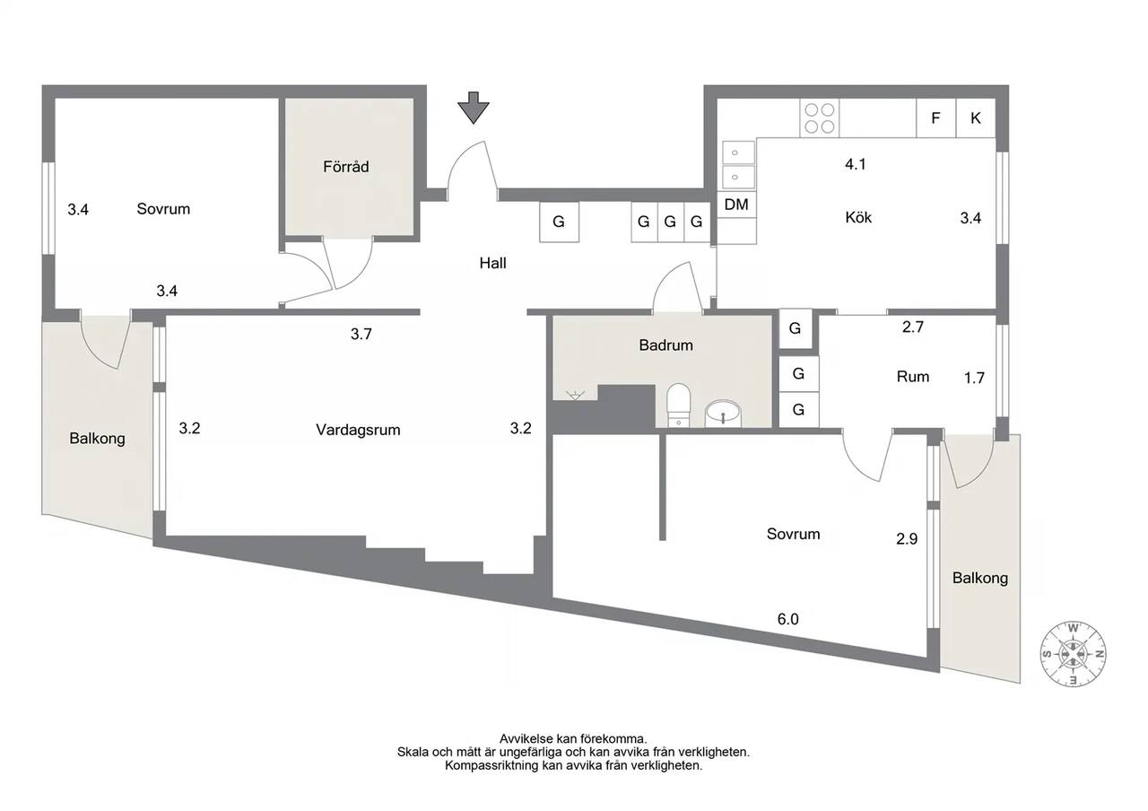 Planritning för Brandkärrsvägen 158
