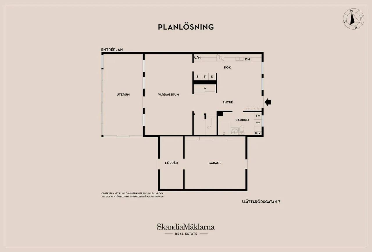 Floor plan for Slättarödsgatan 7