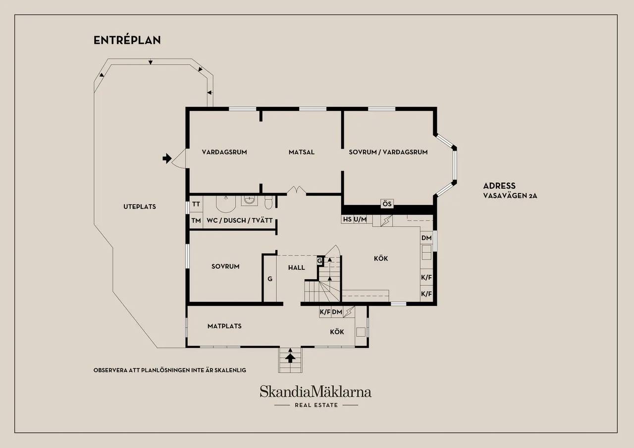 Floor plan for Vasavägen 2A