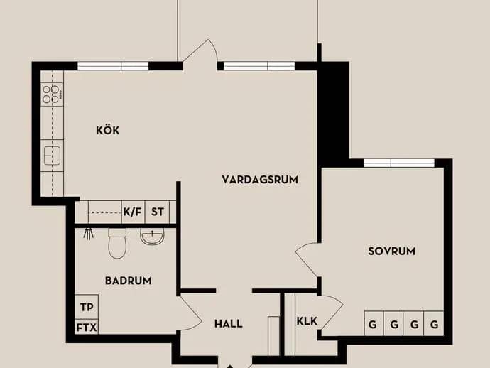 Planritning för Solgatan 26, Vån 3