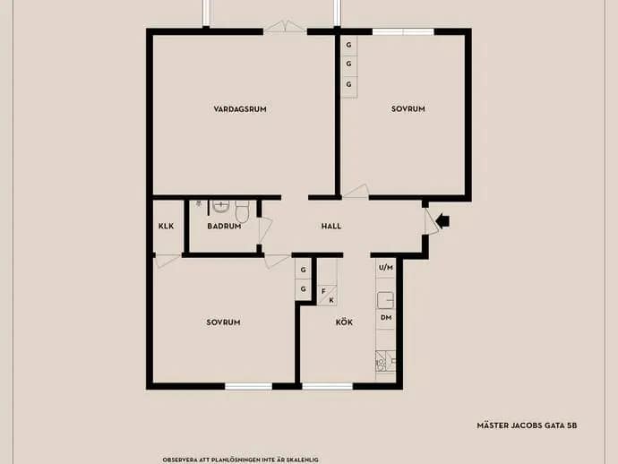 Floor plan for Mäster Jacobs gata 5B