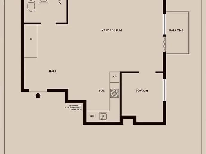 Floor plan for Birger Sjöbergs väg 3