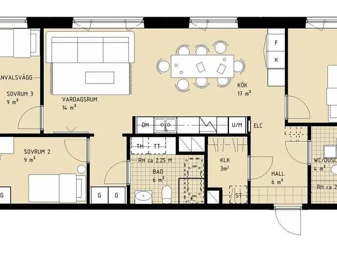 Floor plan for Tellusgatan 5