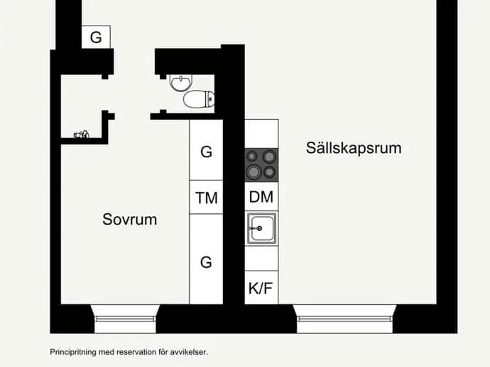 Floor plan for Tomtebogatan 46