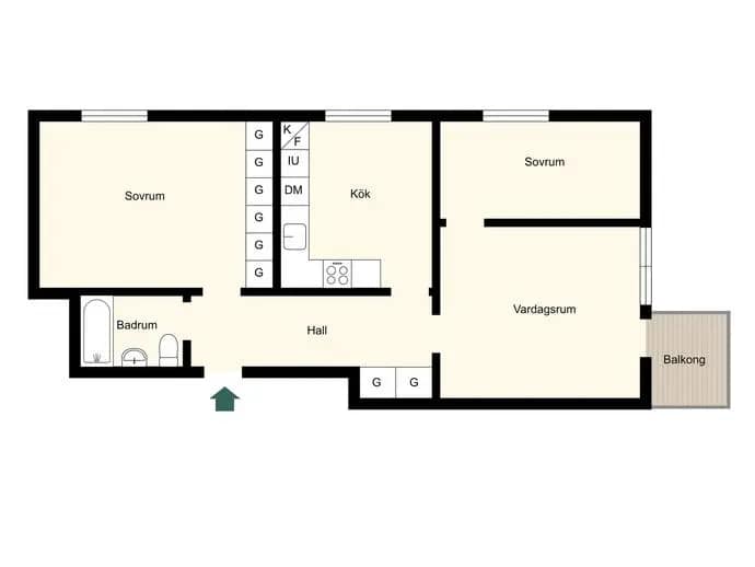 Floor plan for Torsbygatan 32, 1tr