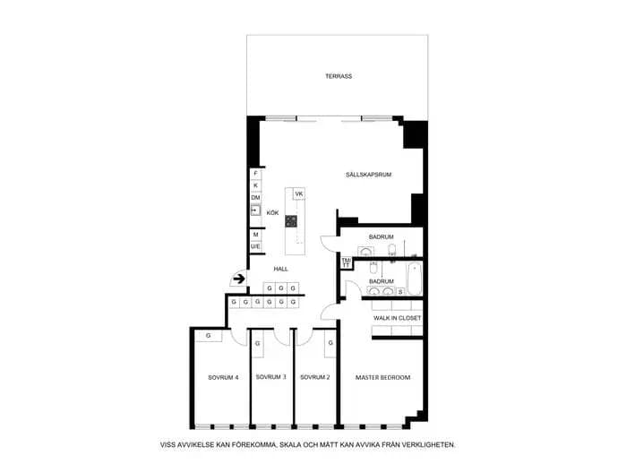 Floor plan for Tulegatan 49, 1 tr