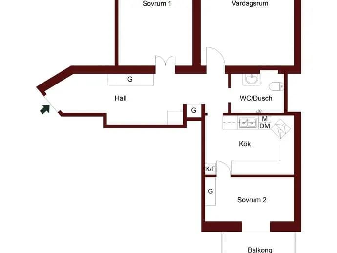 Floor plan for Roslagsgatan 36