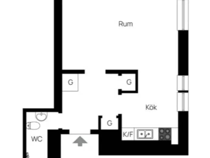 Floor plan for Kalmgatan 6