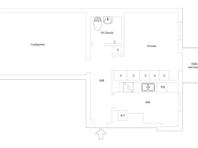 Floor plan for Hantverkargatan 46