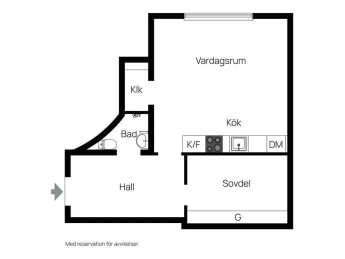 Floor plan for Kungsholmsgatan 13, 5 tr