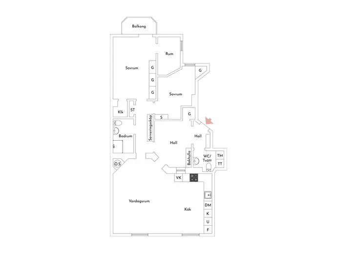 Floor plan for Fridhemsgatan 2, 4 tr